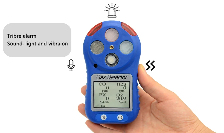 Sewage Treatment Plants Use Multi Gas Detector CH4 H2S O2 CO Portable Multi Gas Detector