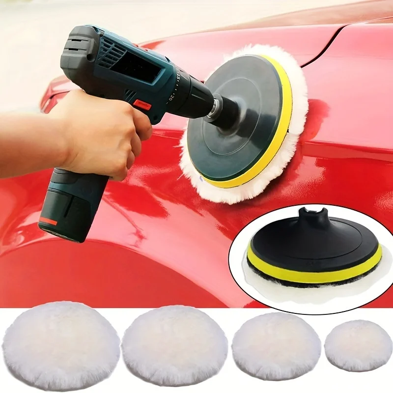 4-Inch Car Polishing and Waxing Set, Vehicle Care Set, Car Beauty Polishing Wheel, Waxing Pad, Wear-Resistant and Durable