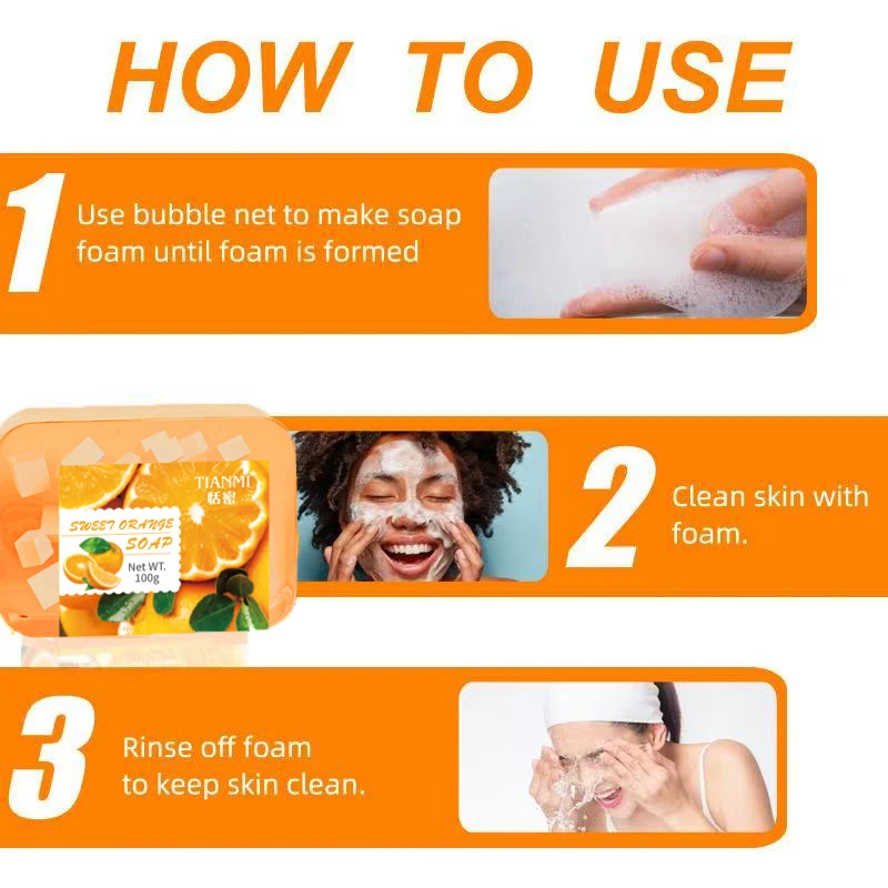 صابون جيلي برتقالي حلو غني بالبرتقال الحلو والجلسرين، ينظف الوجه والجسم بعمقًا ويرطب ويرطب