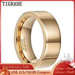Tigrade 2/4/6/8mm Men Gold Color Ring Tungsten Carbide Male Female Wedding Bands Anillos Mujer Anels Luxury Rings
