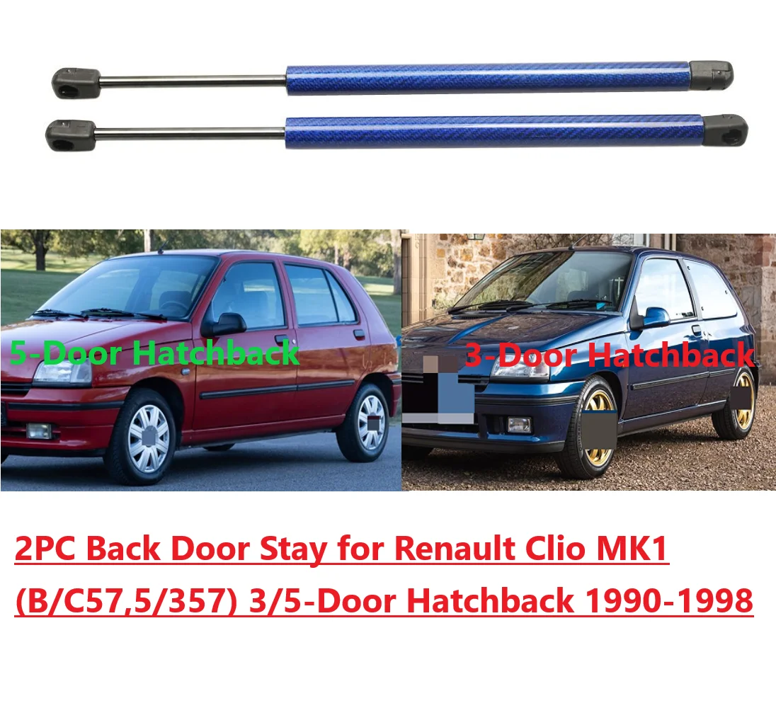 

2PCS Back Damper for Renault Clio I (B/C57,5/357) 3/5-Door Hatchback 1990-1998 Rear Tailgate Gas Spring Struts Prop Lift Support