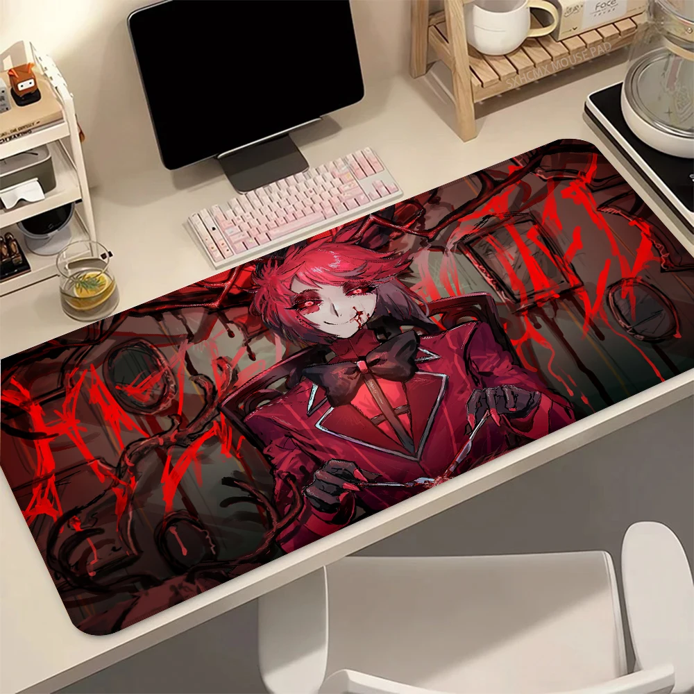 Hazbin Hotel Anime Gaming-Mauspad XXL, rutschfeste Tastatur-Schreibtischunterlage, wasserdicht, für Computer, Laptop, PC, Gamer-Zubehör, Mauspad