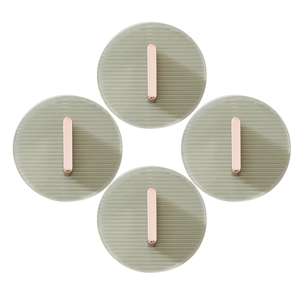 

4 pcs Adhesive Cabinet Handles No Drill Installation Durable Plastic Knobs For Wardrobe Drawer Glass Sliding Door