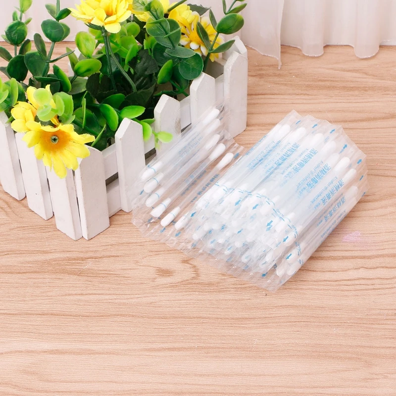 E1YE 50pcs Disposable Medical Disinfected Cotton Swab Care
