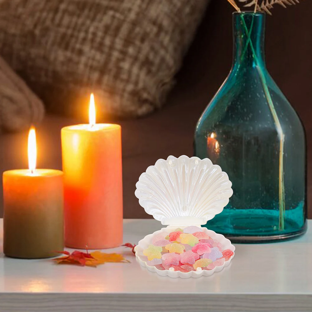 

4 Pcs Pearlescent Candy Box Seashell Collection Container Mermaid Party Bags Dish Mermaids Chocolate Shells Pp Birthday Favors