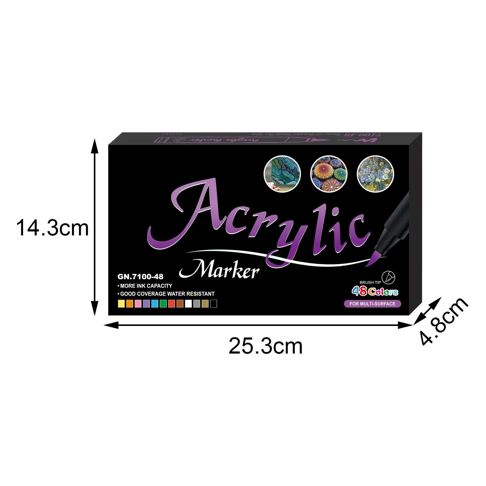 Acrylic Paint Markers Set Assorted Colors Brush Tip for Painting Rock Metal