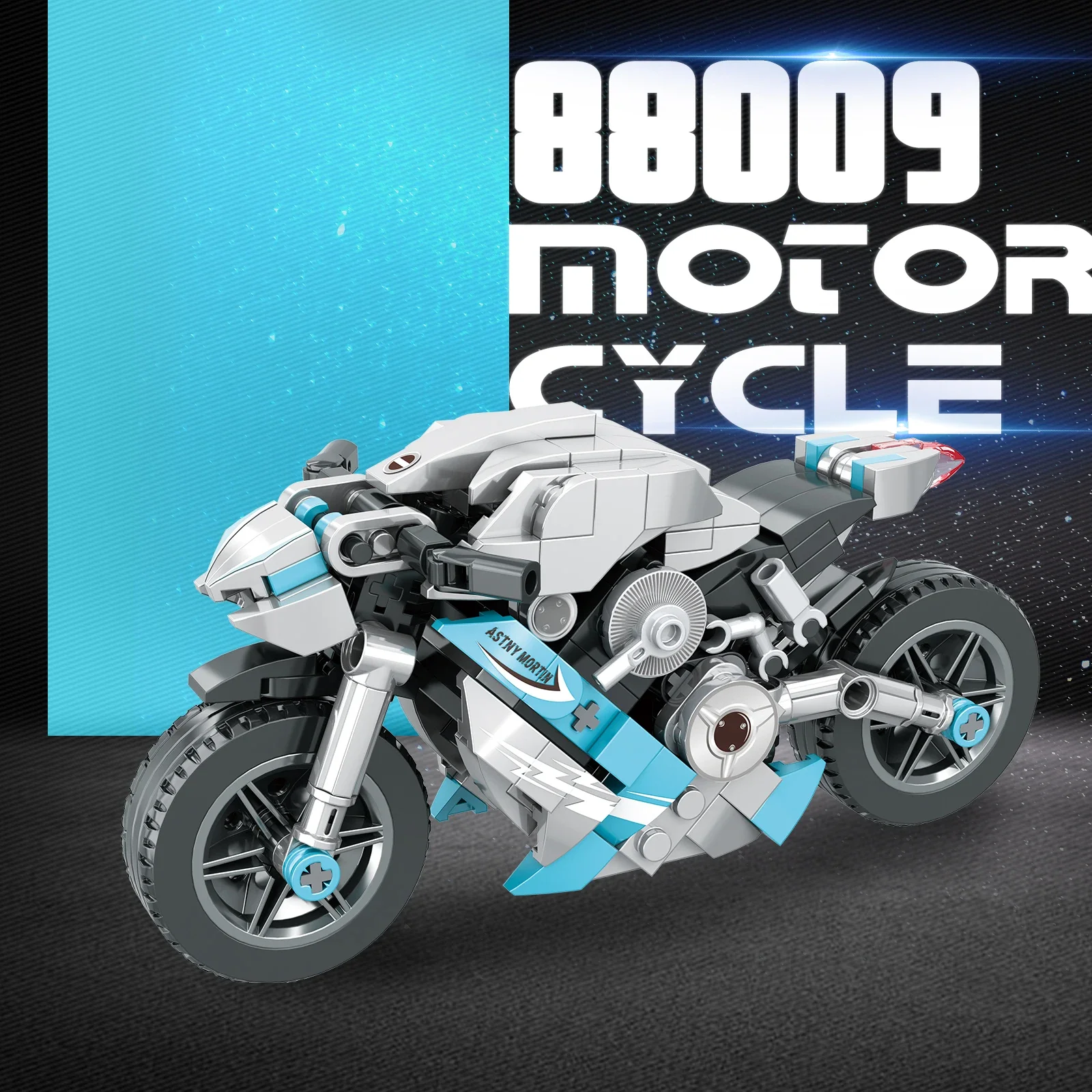 

88009 lake biue Motorcycle Building Block Model Kit for Adults Bloc De Construction Blocks Anime Figures Toys for Older Bricks