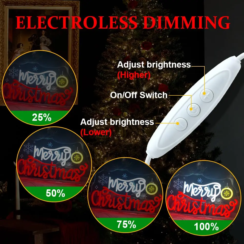 Feliz Navidad letrero de neón alimentado por USB Led campana de Navidad luz de neón para decoración de pared fiesta de Navidad hogar ventana Bar porche puerta delantera H