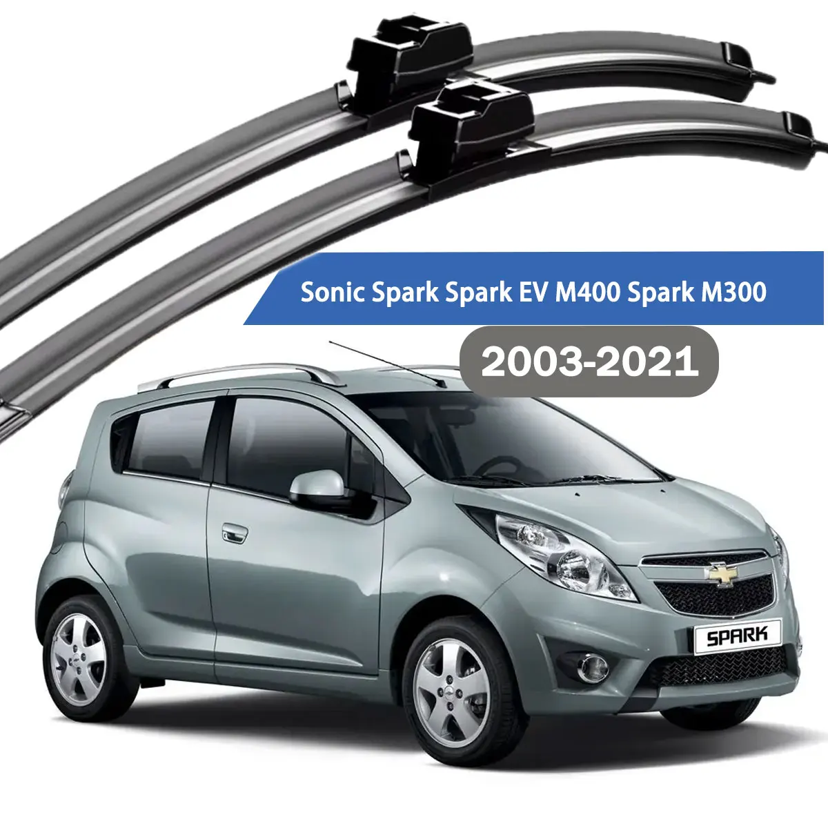 Escobillas limpiaparabrisas delanteras de fibra de carbono para Chevrolet Sonic Spark Spark EV M400 Spark M300 2003-2021