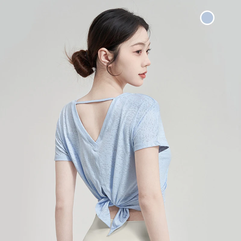 

Sports T-shirt Golf Shirt Women Summer Breathable Sexy Beauty Back Fitness Wear Quick Dry Running Training Short Sleeve Yoga Top