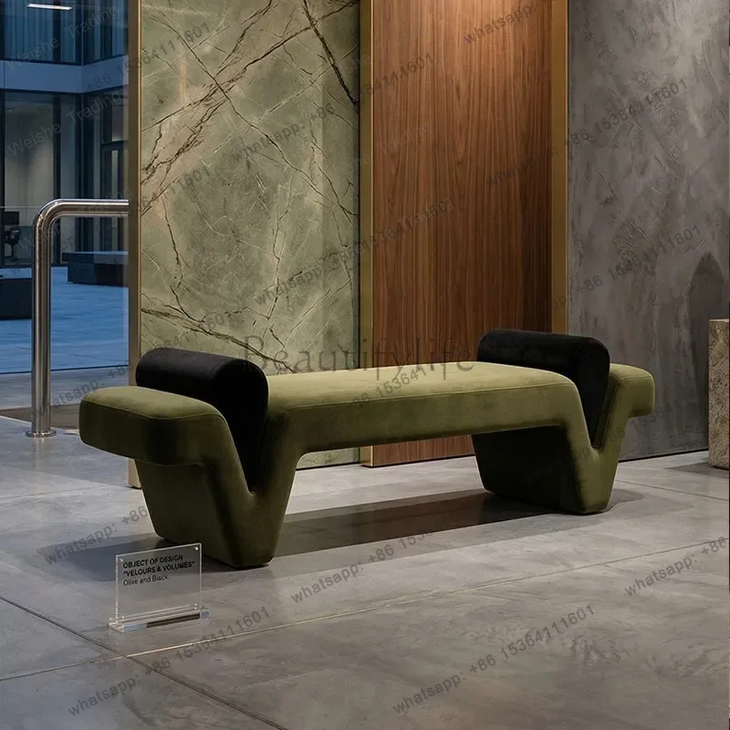 Italian Luxury Sofa Stools Bedroom Bed End Bench Clothing Store Dressing Room Shoe Changing Stools Home Entryway Door