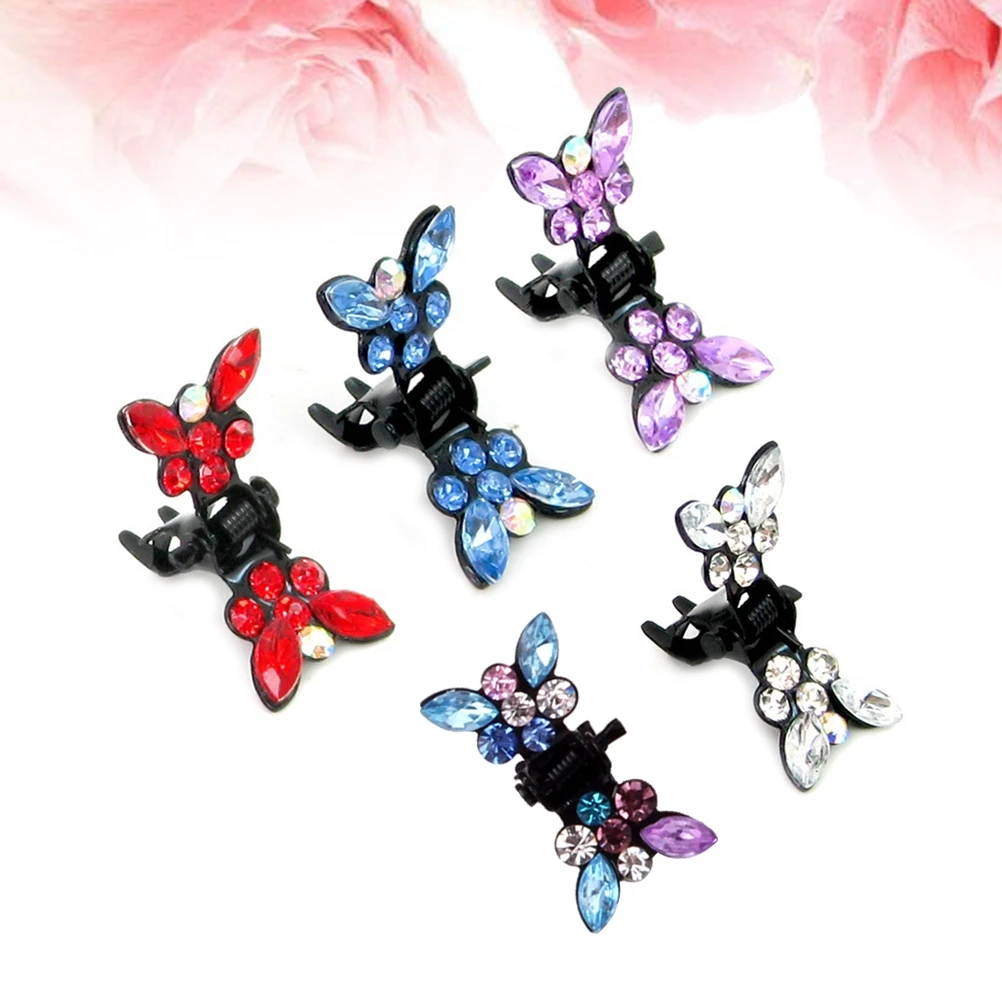 

20 pcs Crystal Rhinestone Hair Clips Beautiful Shiny Knot Design Accessories Child Claw Toddler Hairstyles Bangs