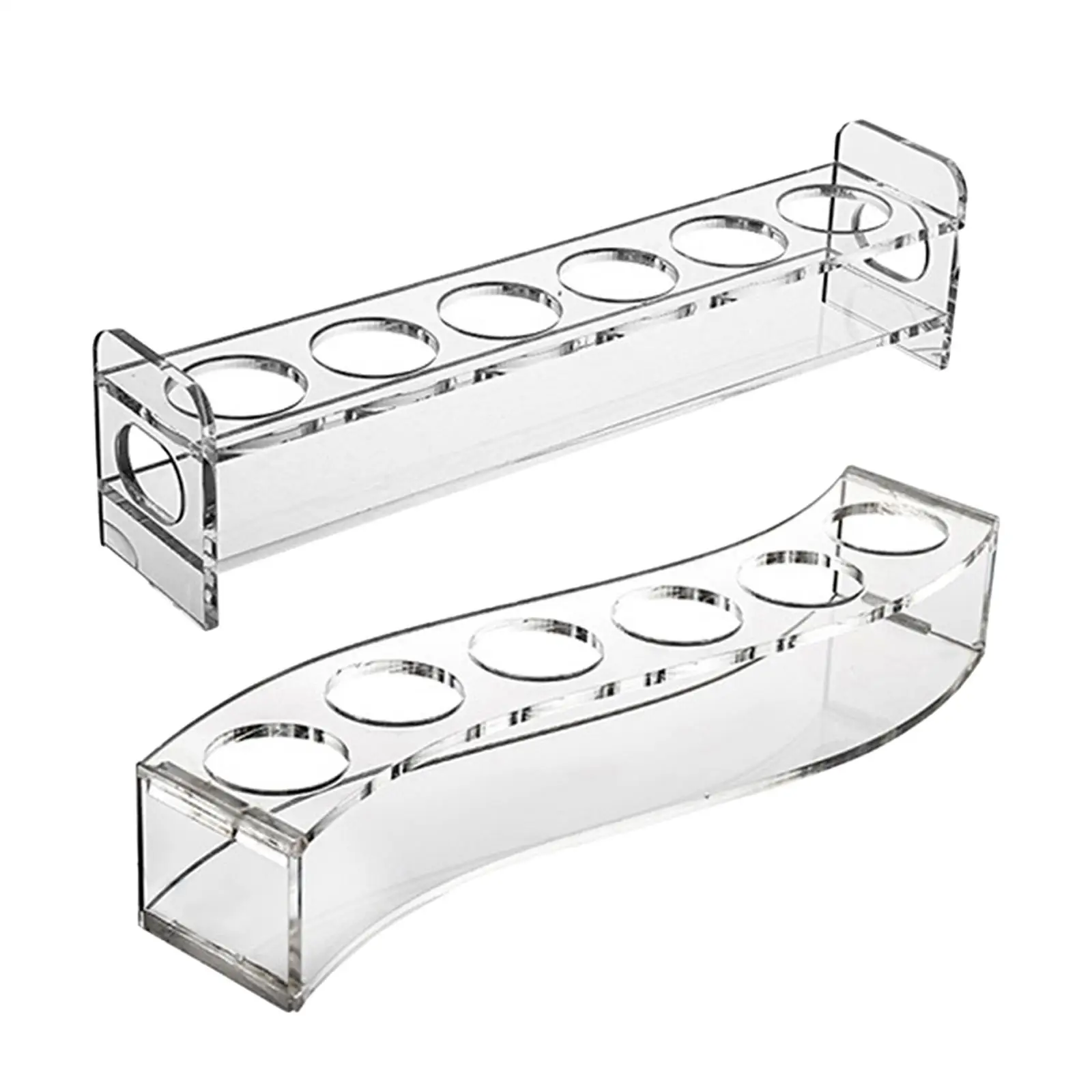 حامل تخزين للتخزين من الزجاج اللامع، صف واحد، 6 فتحات لبار القهوة