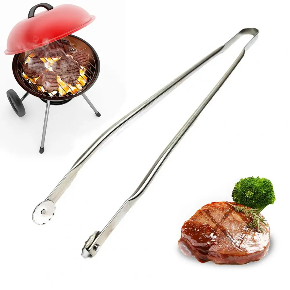 

BBQ Tongs Stainless Steel Sausage Turning Grill Tongs for Bacon Steak Meat Long Handle BBQ Grill Flipping Tongs Kitchen Tools