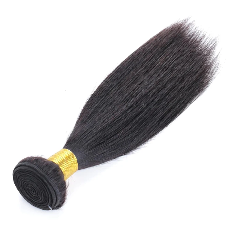 Bundel rambut manusia lurus 10 inci ekstensi rambut pakan ganda 100g/PC warna alami rambut Virgin Brasil ujung penuh kelas 10A