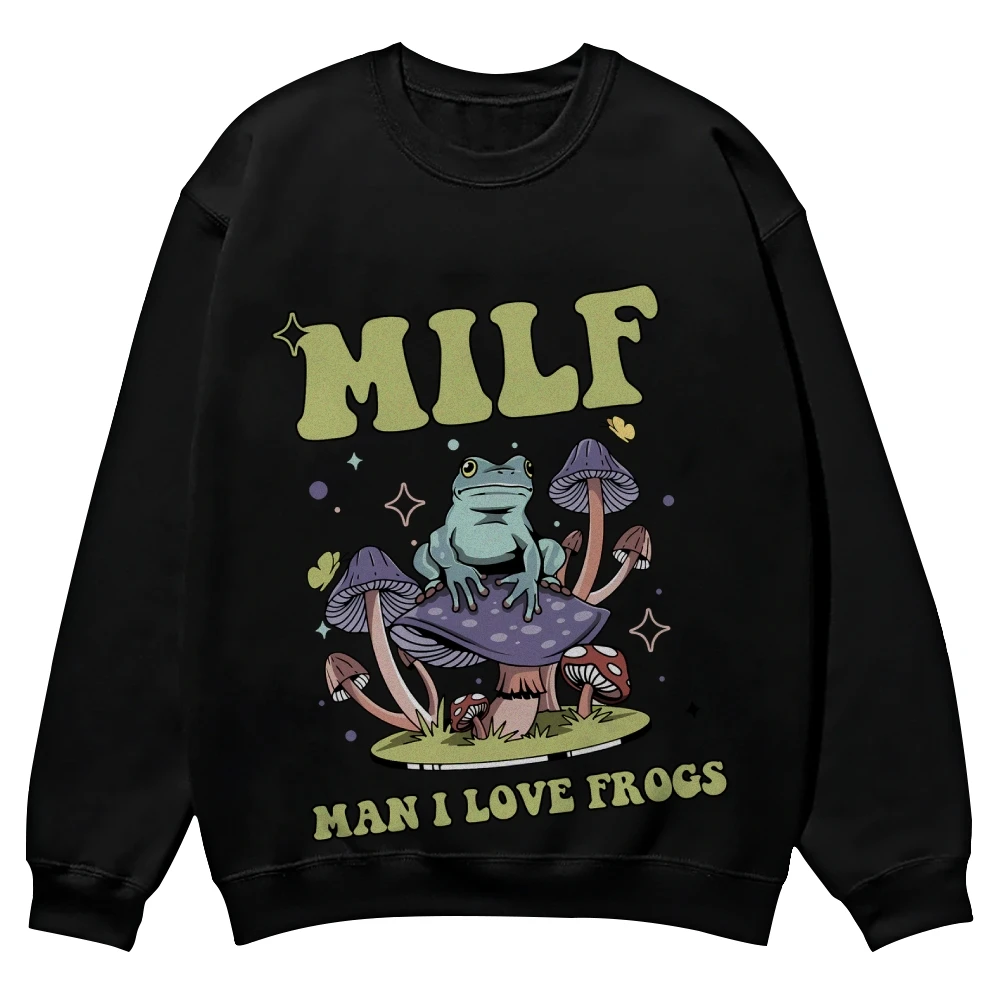 

Забавный модный свитшот Milf Man I Love Frog, повседневная толстовка, модная рубашка с длинными рукавами, удобный цветной свитер, толстовка унисекс