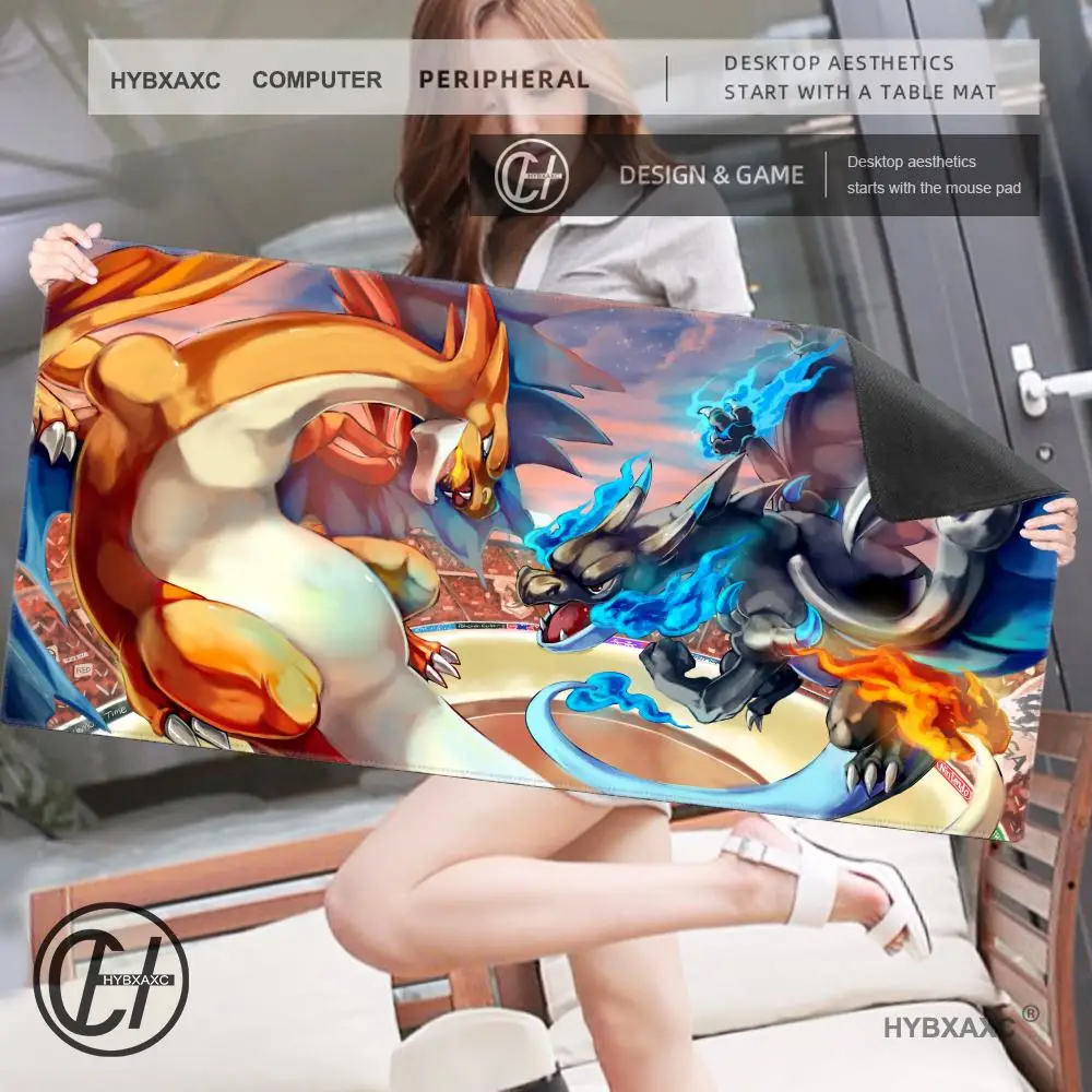 P-Pokemon-Gengar Grande Mouse Pad Cute HD Desk Pad Extended Gaming Keyboard Mats Large 100x50cm XXL Gamer Mousepad