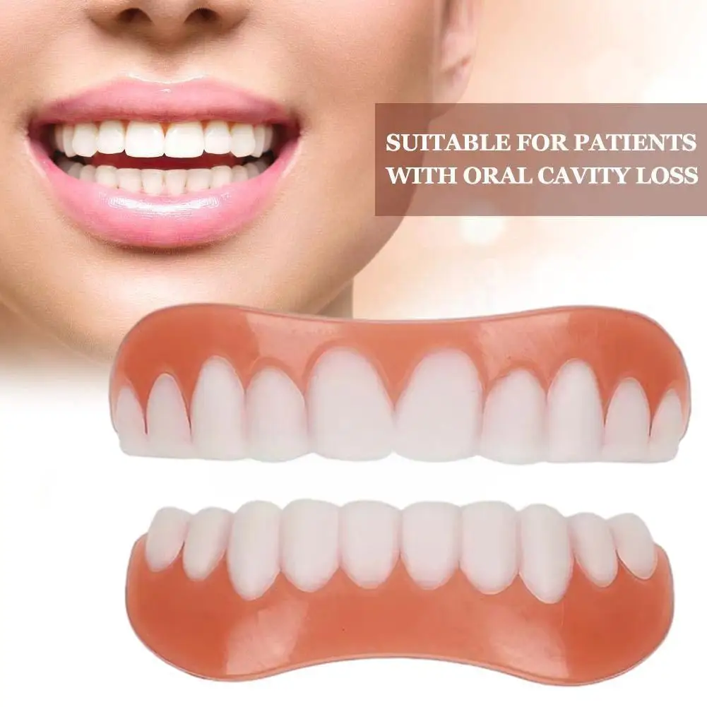 Silicone Cosmetic Denture Upper/lower Care Braces Prosthes Beauty Tool Cover Simulation Dental  L8m2