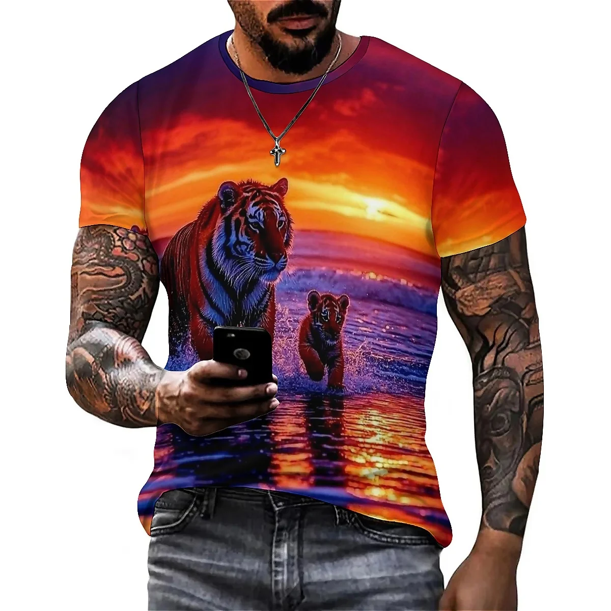 

Holiday Outfit Fashion Men's 3D Printed Short-Sleeve T-Shirt - Silky High-Quality Men's 3D Top