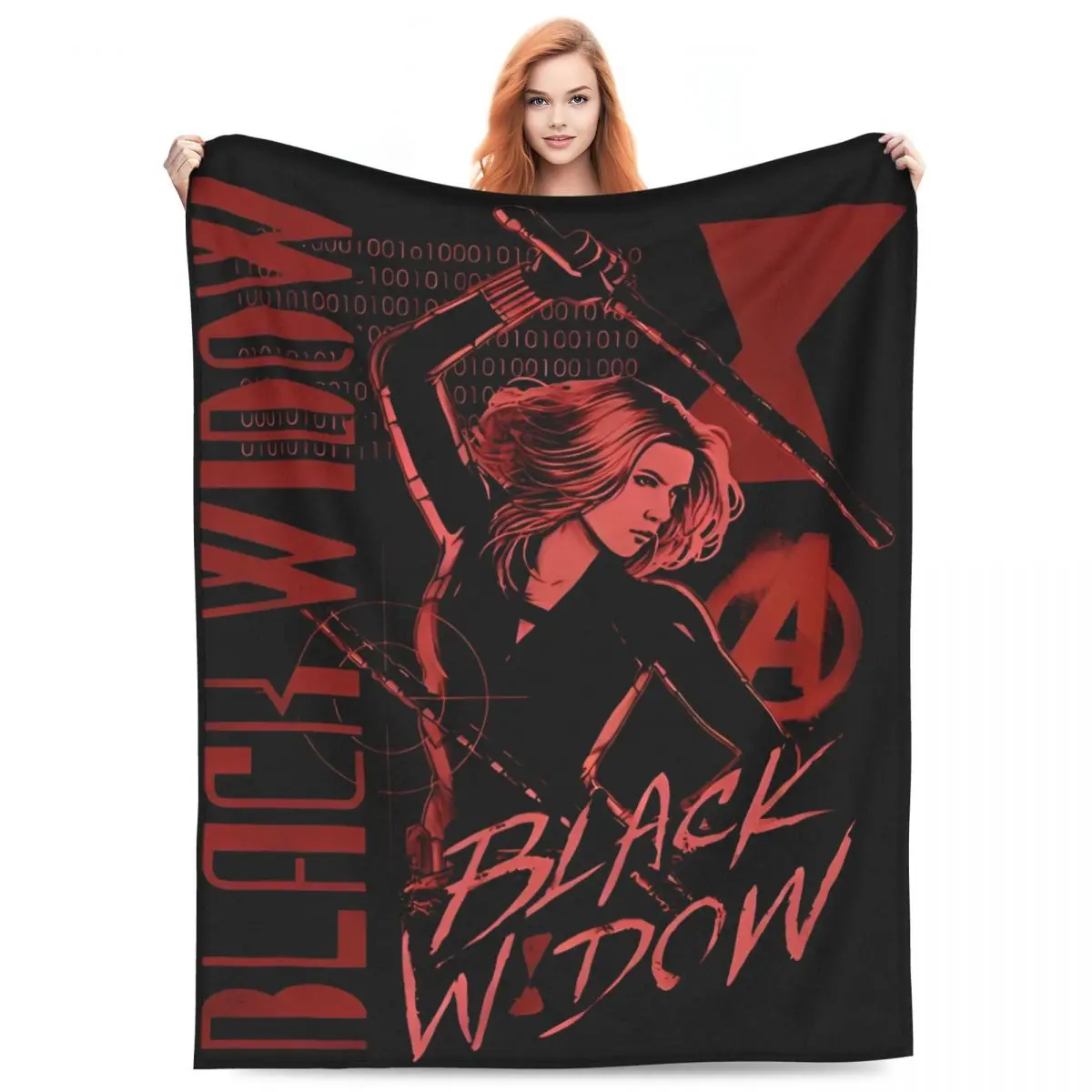 

Warm Blanket Decorative Marvel Black Widow Throw Blanket Flannel Bedspread For BedroomNovelty Sofa Bed Cover