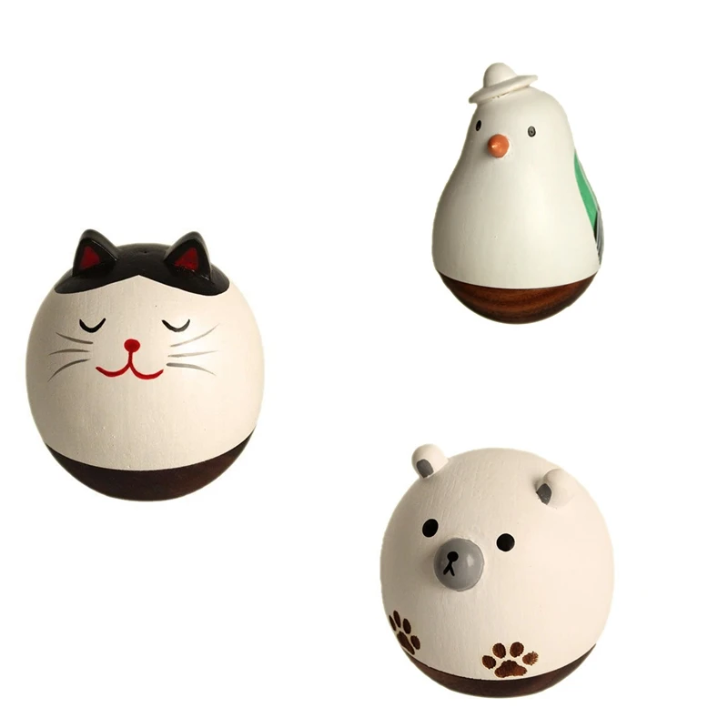 Cartoon Doll Toy Funny Roly-Poly Animal Figurines Home Office Desk Decoration Ornament Kitten