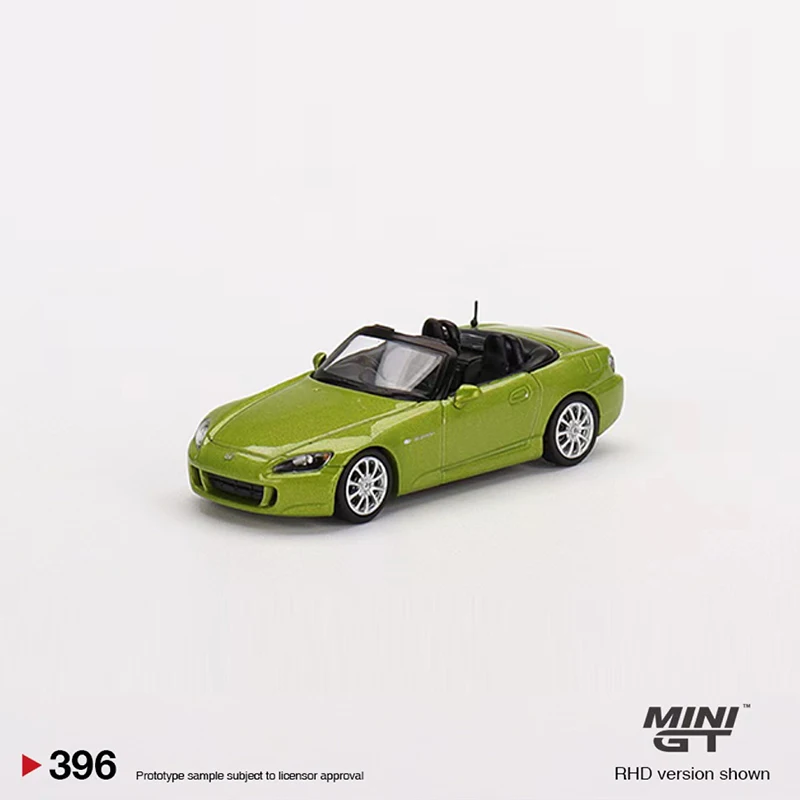 MINIGT 1:64 Model Car S2000 (AP2) Alloy Die-Cast Vehicle Collection Green Metallic #396 LHD