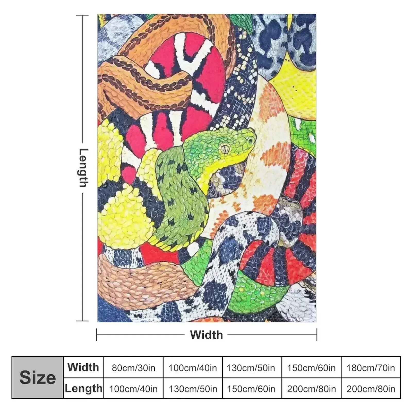 Snakes Throw Blanket couch cozy soft plush fuzzy picnic outdoor blanket