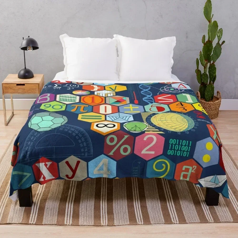

Math in color (blue) Throw Blanket Warm Plush Fuzzy Blanket for Living Room