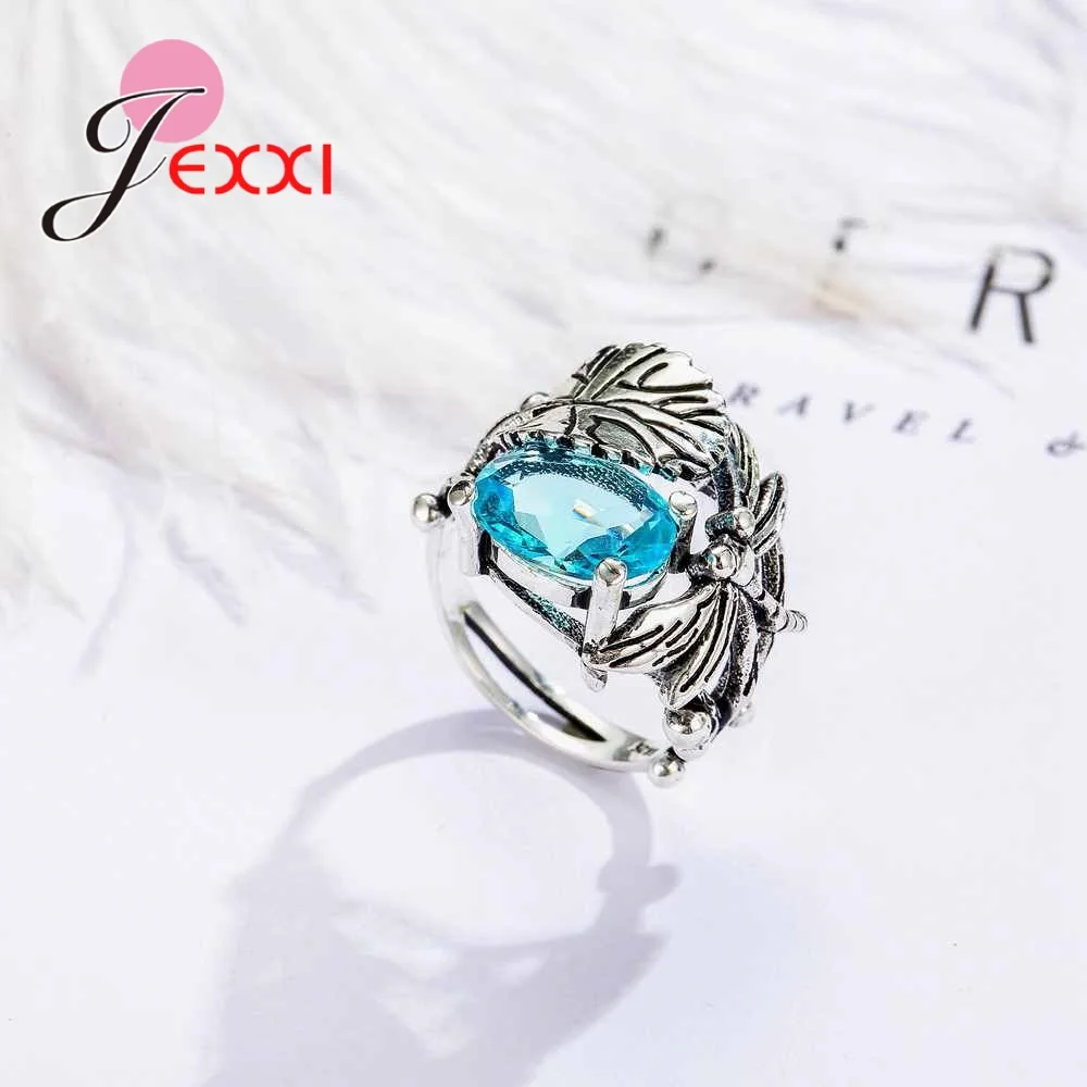 Unique Design Fashion Women Rings For Wedding Silver Jewelry Dragonfly Shape Girls Birthday Party Finger Ring Bijoux