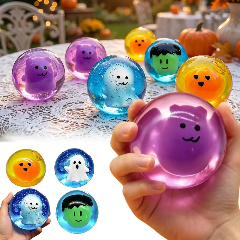 Halloween Slow Rebound Stress Ball Squeeze Maltose Pinch Stress Ball Pumpkin Shape Halloween Design Decompression Stress Relief