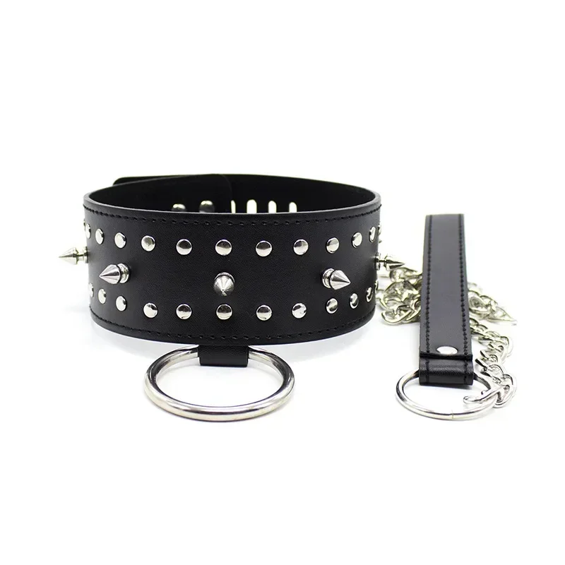 لعبة الكبار الياقات الرقبة حلقة الجنس لعب للنساء منتجات جنسية لعب الأدوار بولي Leather الجلود Bdsm طوق عبودية ضبط النفس الرقيق