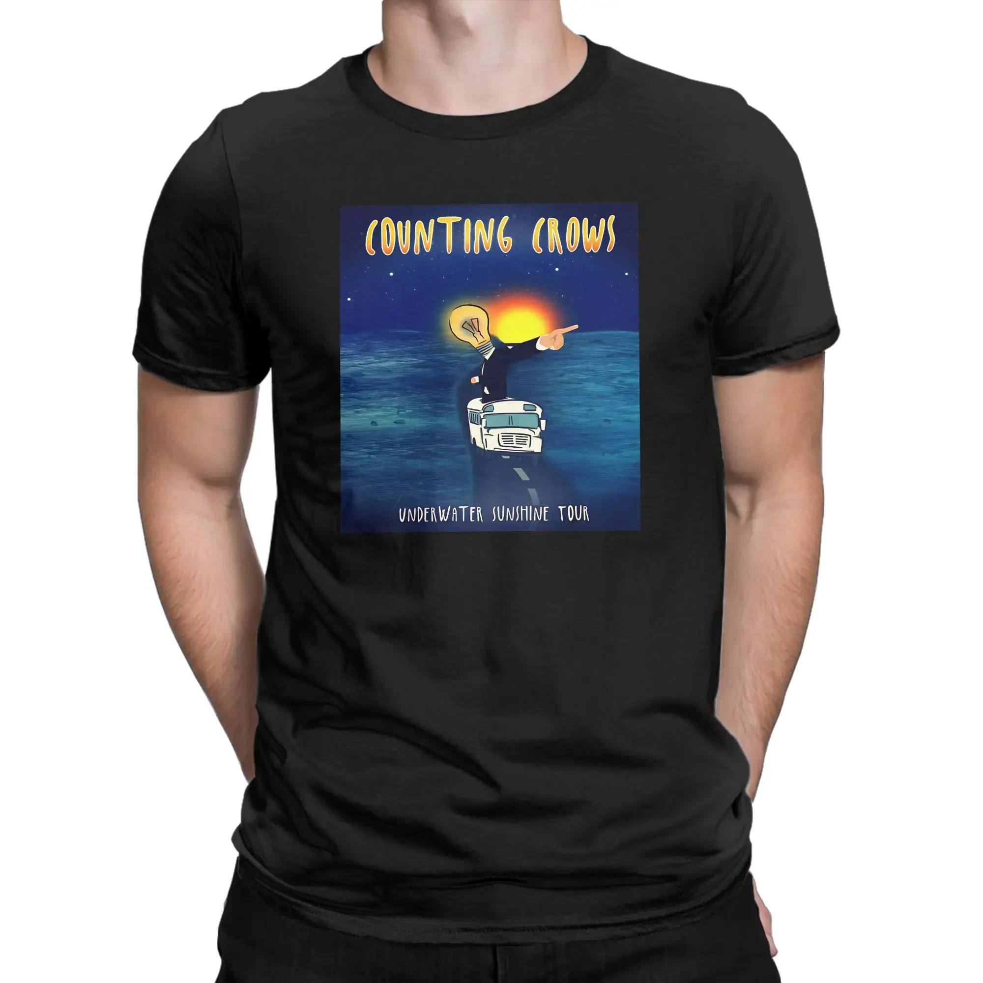 Timeless 90s Rock Band Style Graphic 100% Cotton T-Shirt C-Counting Crows Tops Tees For Men