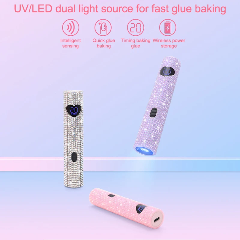 Draagbare handheld mini-nagellamp voor gellak Sneldrogende zaklamp Pen USB-nageldroger Machine Type-C Opladen UV LED-nagellamp