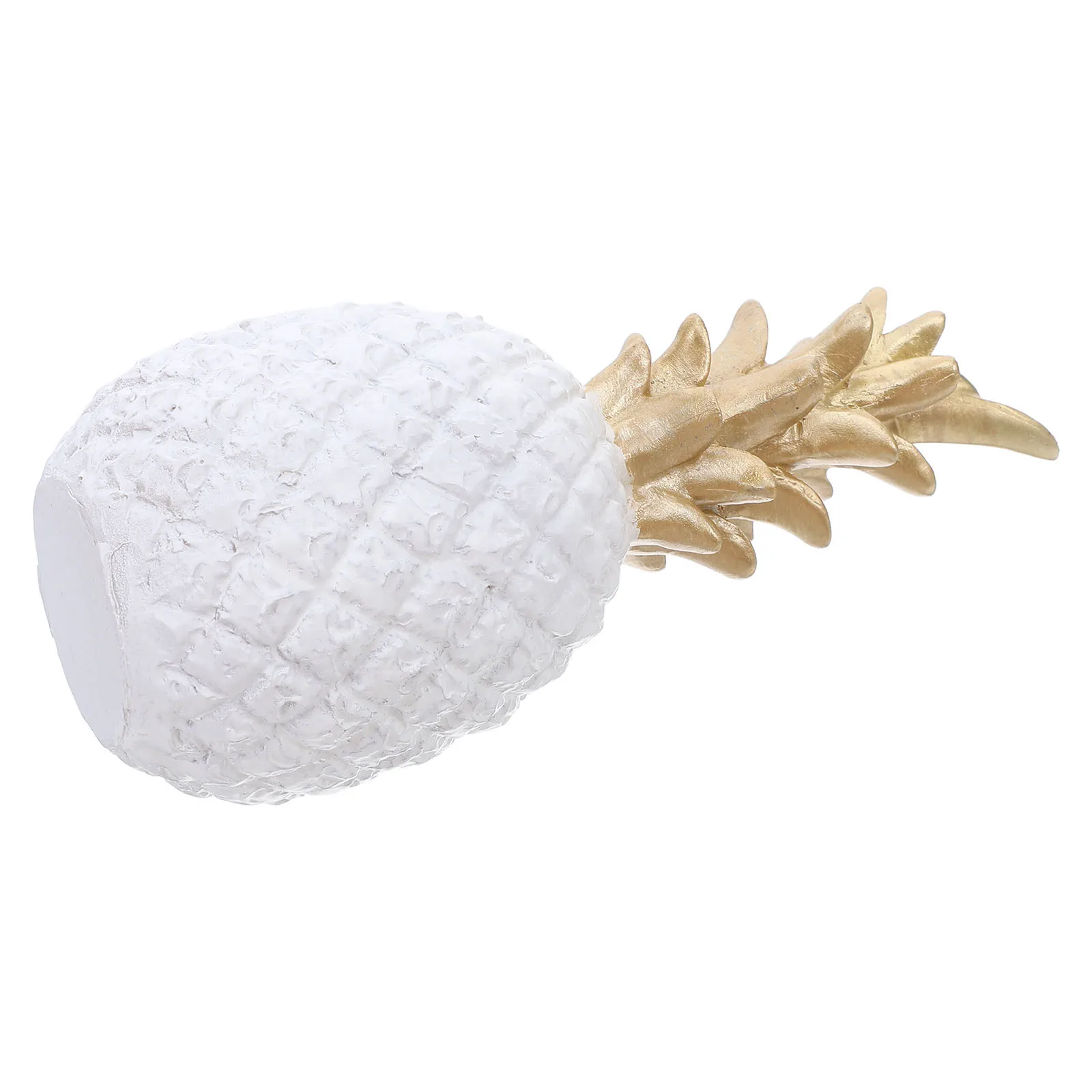 

Resin Pineapple Shaped Ornament Small White Handcrafted Modern Rural Style Decor for Tabletop Shelf Wedding Shower Indoor