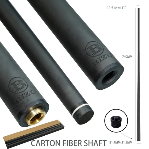 BIZU-eje para tacos de billar de fibra de carbono, punta de 12,5mm, junta de acero, accesorios para tacos de billar, solo eje