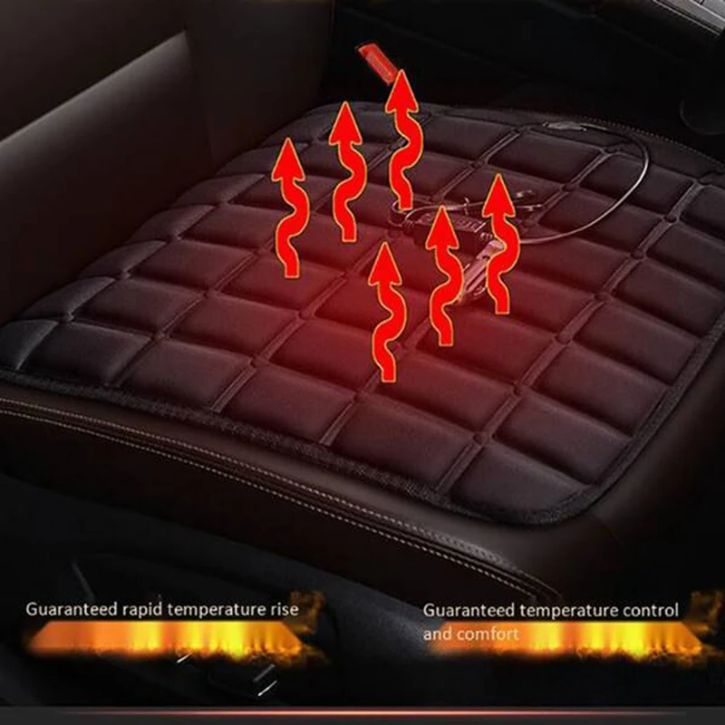 12V Car Heating Cushion Comfortable -Seat Warmer With USB -Cigarette Cable Fast-Heating Electric Winter Warm