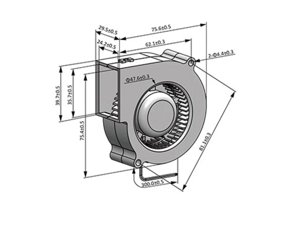 7530 Double Ball EC20V-230V Universal 24V36V48V110V220V Turbine Blower Cooling Fan 75*75*30mm