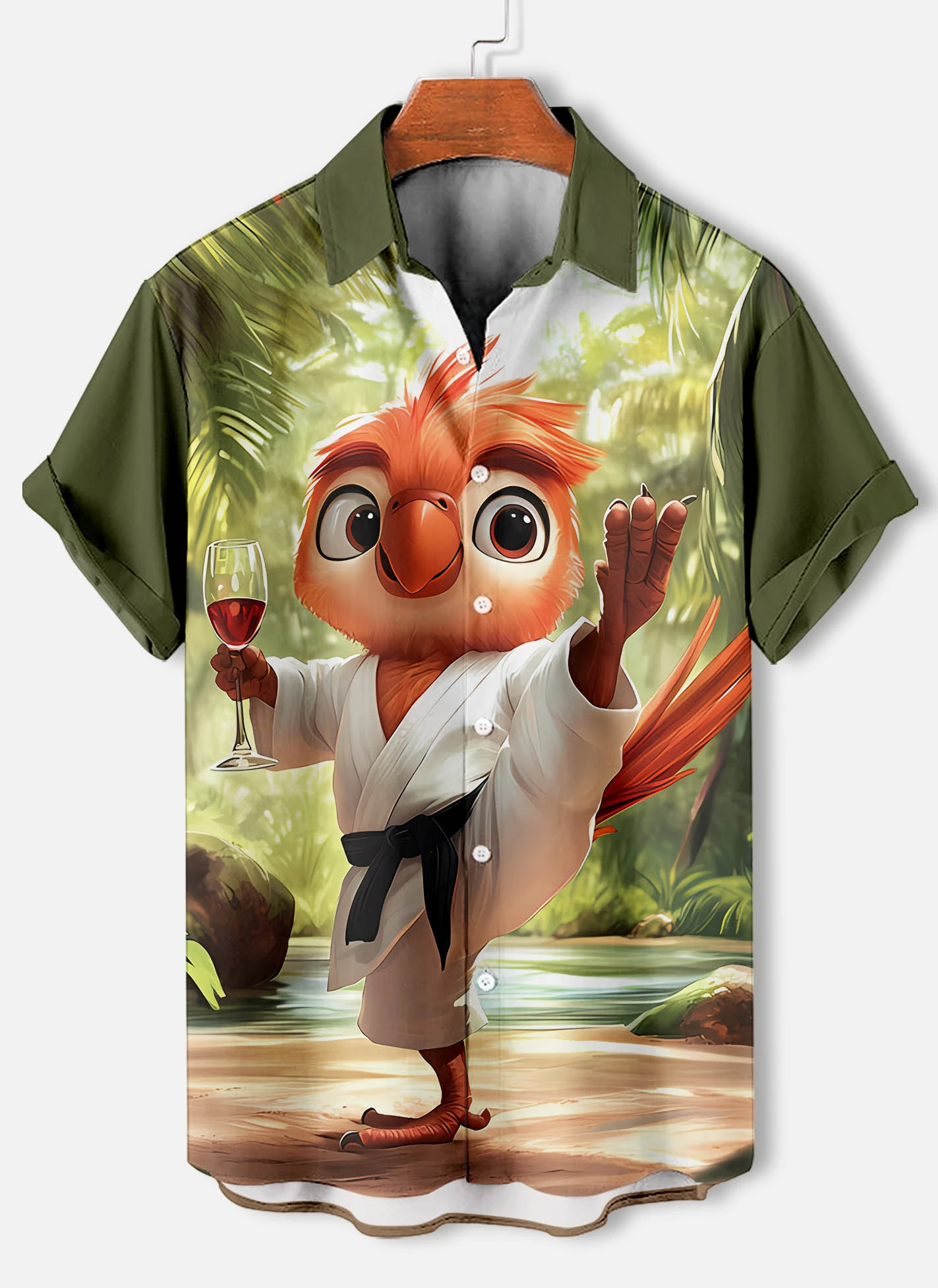 

Funny Animal Pattern Men's Shirts Fashion Short Sleeve Button Down Lapel Shirts For Summer Oversized Tops Casual Hawaiian Shirts
