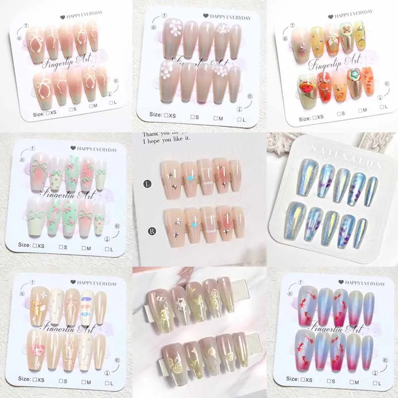 10 stuks vrouwen Franse stijl high-end 3D reliëf bloemblaadje met cat eye pless op nagels nagelplaten aurora bloem nepnagels nagelkunst