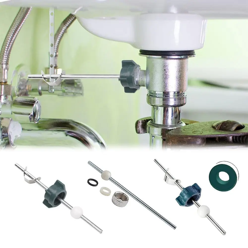 

Chrome Metal Sink Stopper Kit Repairing Universal Ball Pivot Rod Pop-Up Assembly Bathroom Sink Repair Parts Bathroom