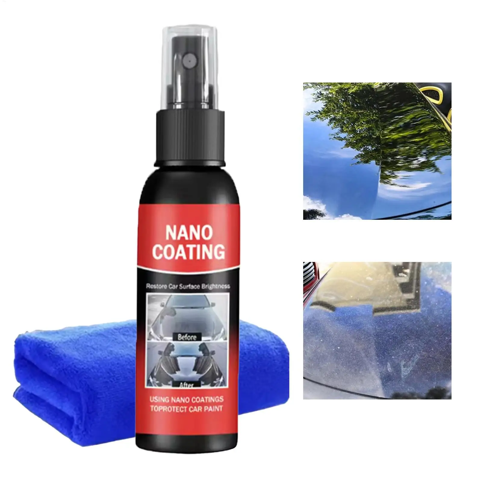 Car Nano Ceramic Spray 100ml Quick Restorer High Gloss Scratch Repair Coating Liquid Paint Sealant Protection for RV Detailing