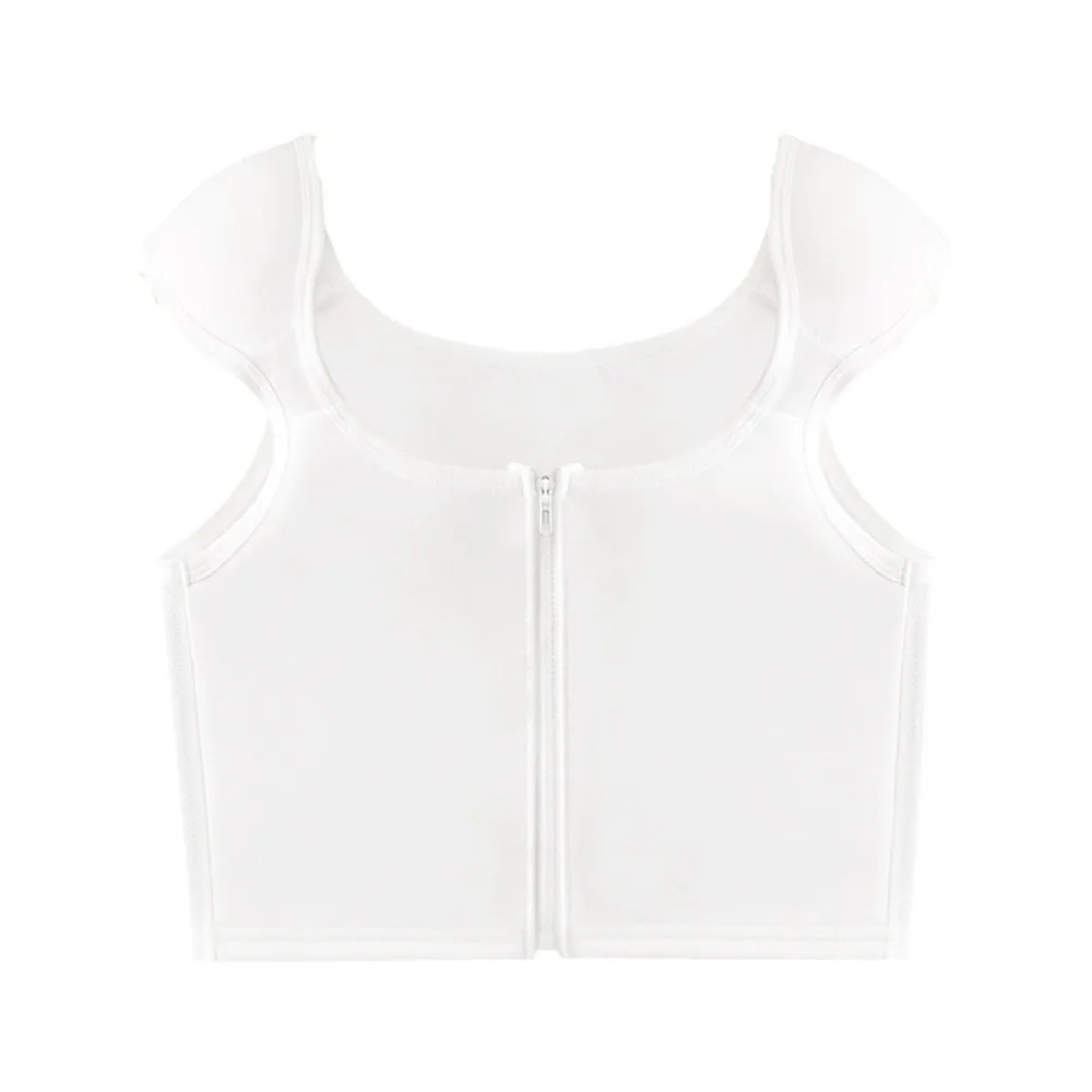 

Soft Mesh Flat Breast Binder Bustier Shockproof Shapewear Shoulder Pad Chest Binding Underwear Intimates Tank Top Shapers Girl