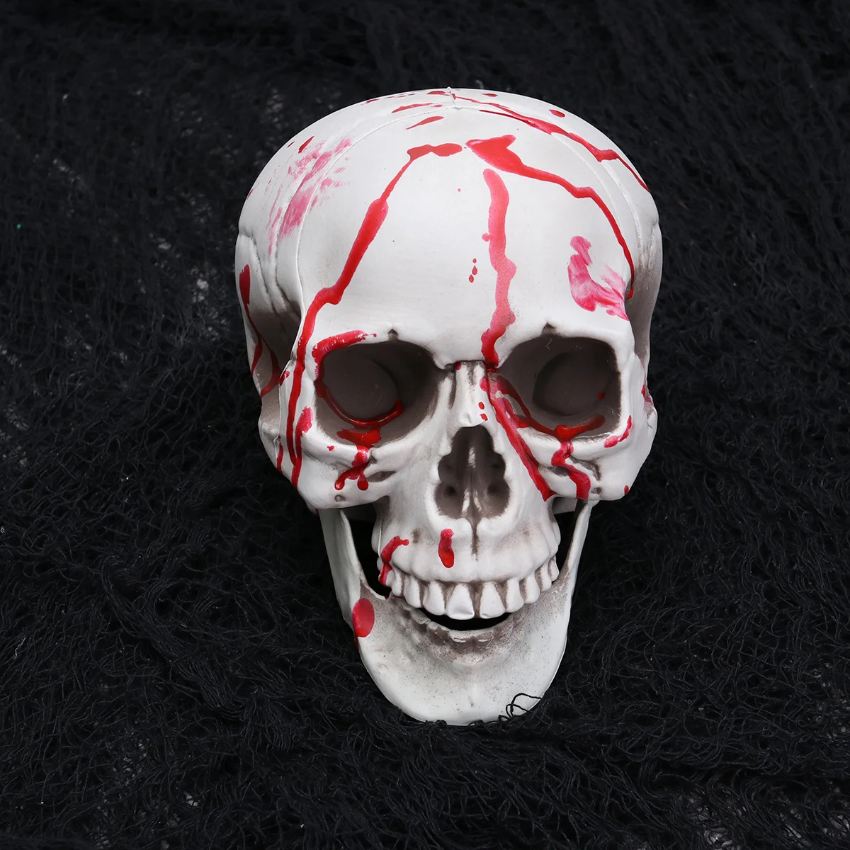 

Halloween Skull Decor Resin Horror Human Head Ornament Spooky Realistic Craftsmanship Mantel Table Shelf Display