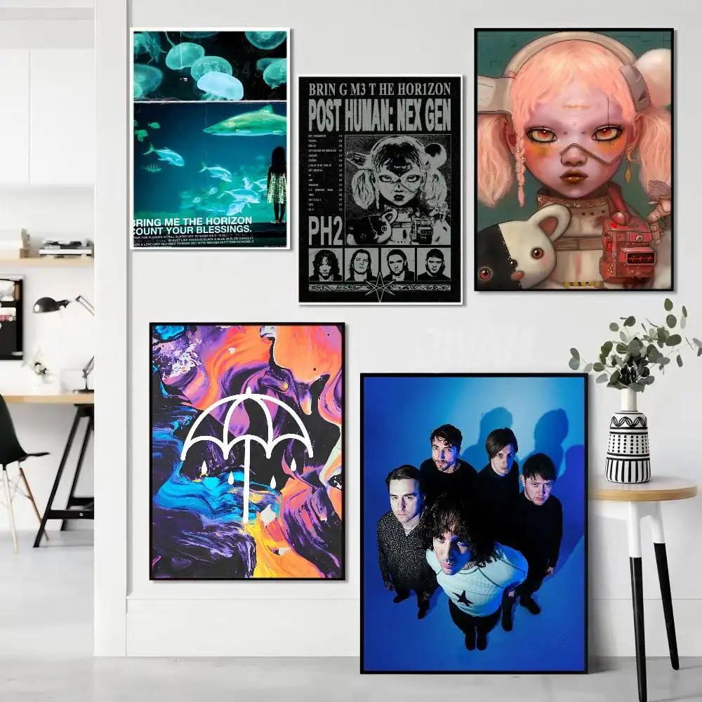 Rock Band B-Bring M-Me The H-Horizon Classic Vintage Posters Whitepaper Prints Posters Artwork Kawaii Room Decor