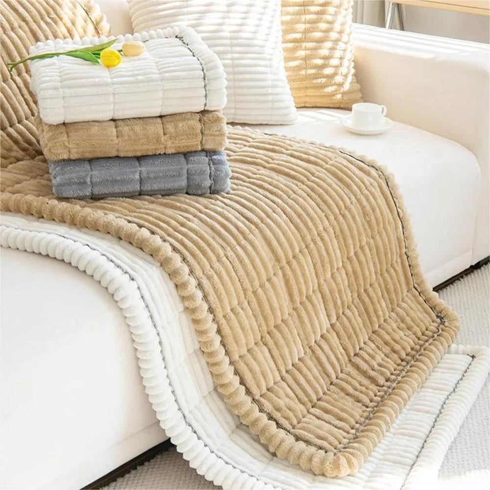 

1PC Thick Plush Edging Sofa Cover Warm Flannel Chair Cushion Universal Nonslip Corner Sofa Mat Towel Couch Slipcover Sofá Toalla