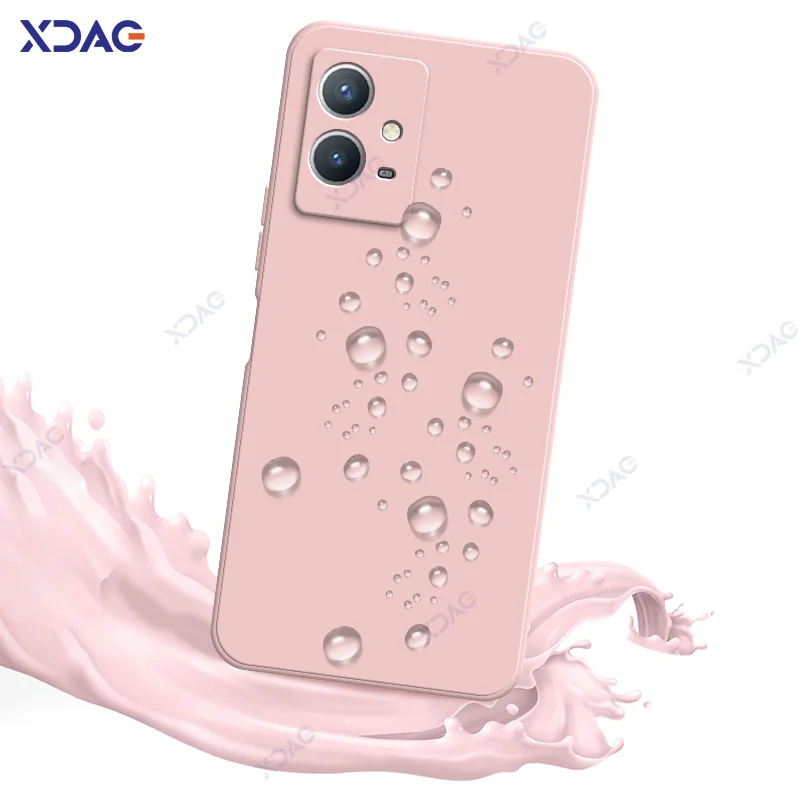 VIVO Y33s Y33t V2109 글로벌 6.58 "글로벌 360 소프트 폰 커버 방수 가방 용 고급 오리지널 스퀘어 액체 실리콘 케이스