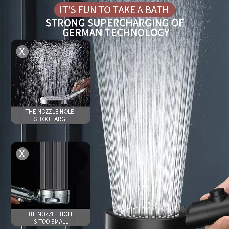 6 Modes Douchekop Verstelbare Hoge Druk Waterbesparende Douche One-Key Stop Water Massage Douchekop Voor Badkamer accessoires