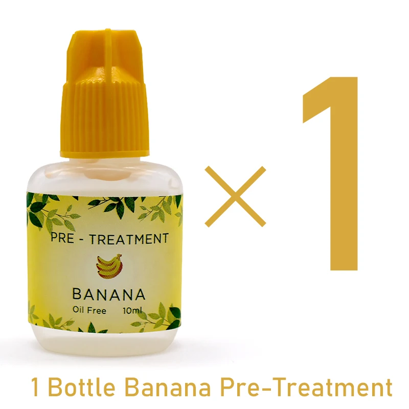 1 Bottle EONBEAUT Eyelash Extension Glue Tools Natural Lash Pre-treatment Banana Pretreatment for Natural Lash Cleanser 10ml