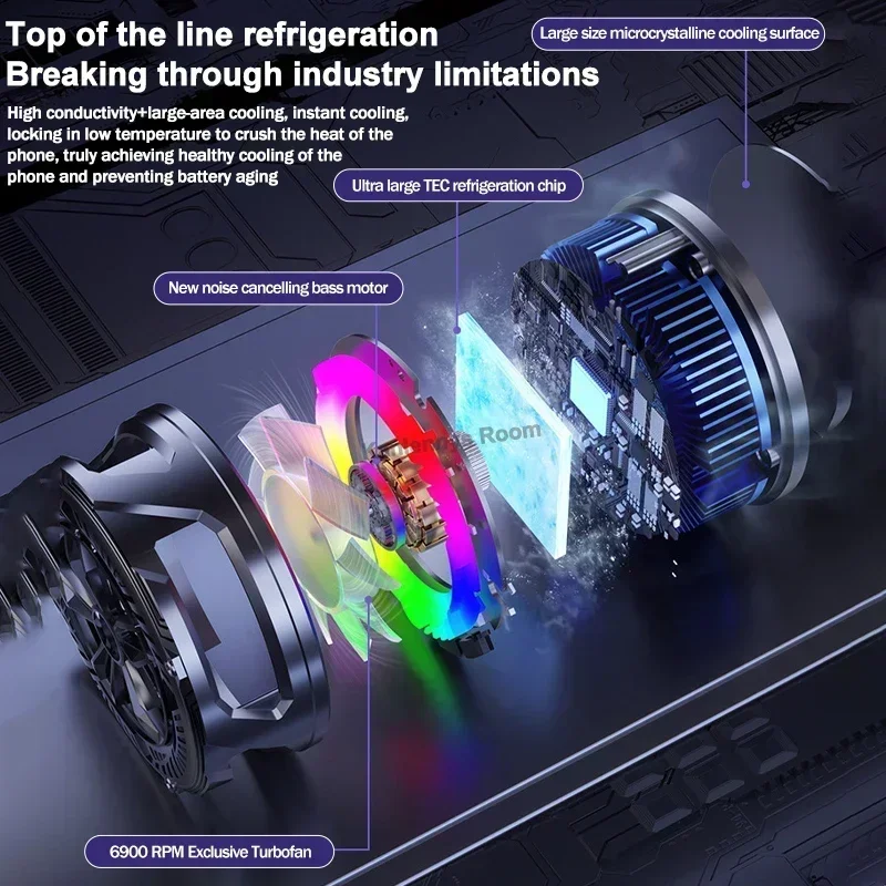 P68 Universal Frozen Mobile Phone Cooler Magnetic Semiconductor Cooler Cooling Fan Radiator for IOS Android PUBG Cool Heat Sink