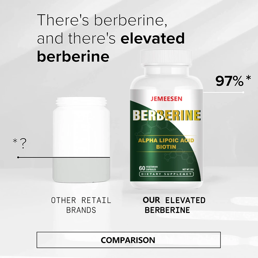 Berberine Supplement Capsules Supports Immune System, CardiovascularHeart & Gastrointestinal Wellness